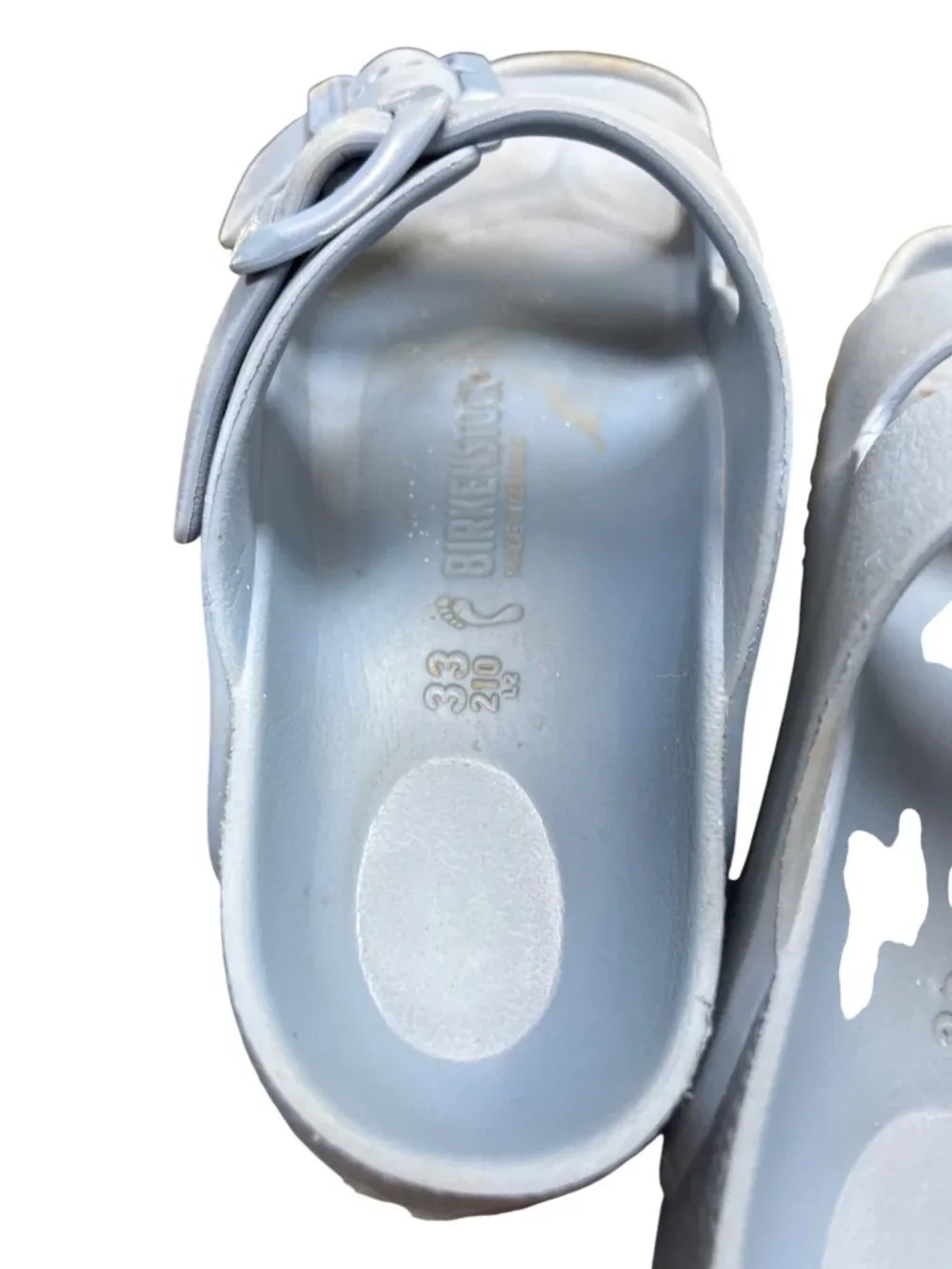 Birkenstock womens blue slip on designer casual sandals sz 33/3.5 SKU 10-520